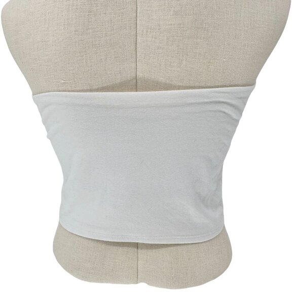 Wild Fable Strapless Tube Top Womens L White Cotton Blend Stretchy - Picture 2 of 7